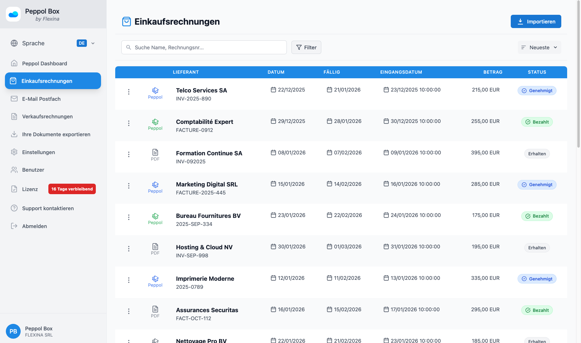 Automatischer Rechnungsempfang
