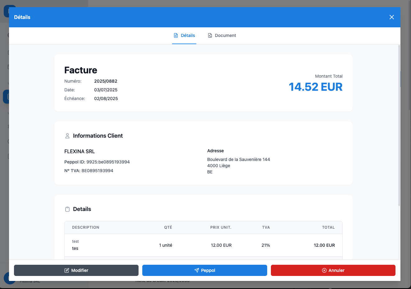 Émission rapide de factures
