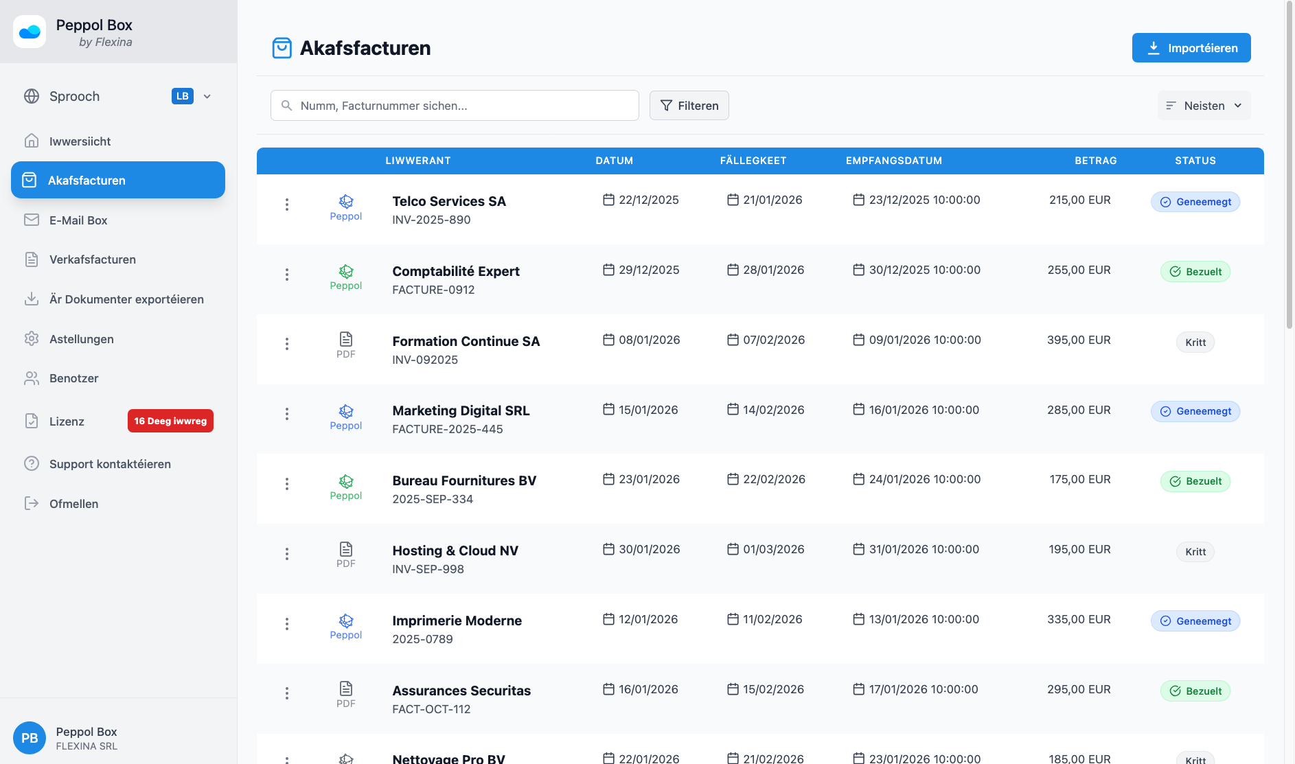 Automatesche Rechnungsempfang