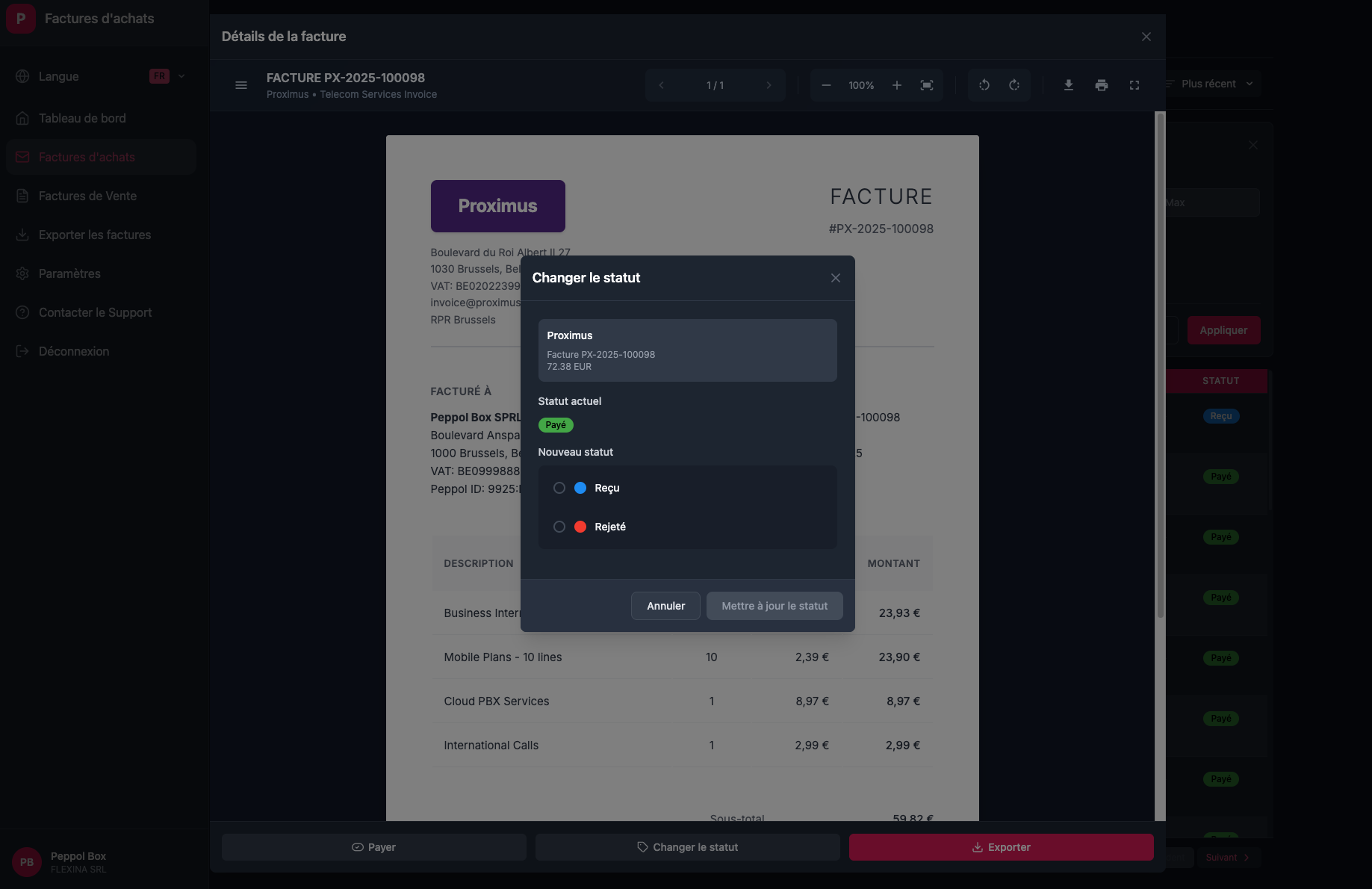 Purchase invoice workflow processing